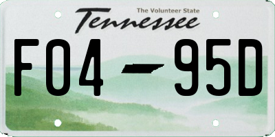 TN license plate F0495D