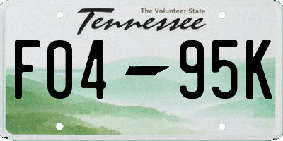 TN license plate F0495K
