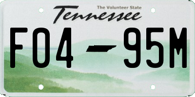 TN license plate F0495M