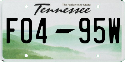 TN license plate F0495W