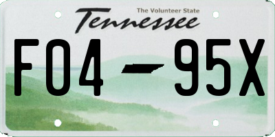 TN license plate F0495X
