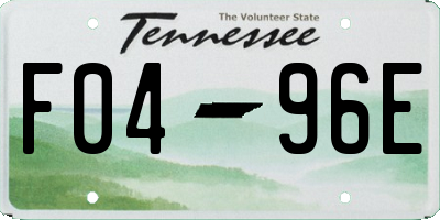 TN license plate F0496E