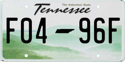 TN license plate F0496F