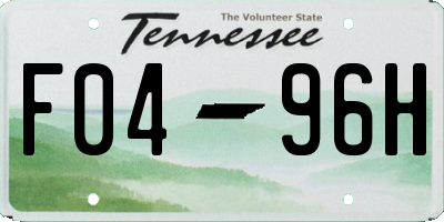 TN license plate F0496H