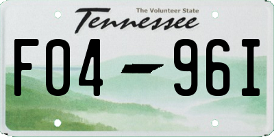 TN license plate F0496I
