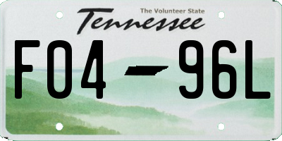 TN license plate F0496L