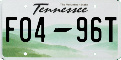 TN license plate F0496T