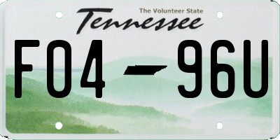 TN license plate F0496U