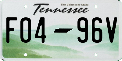 TN license plate F0496V