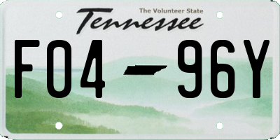 TN license plate F0496Y