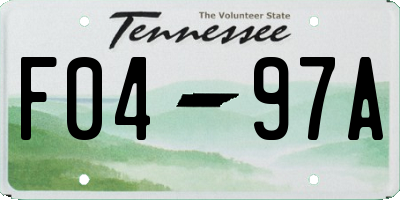 TN license plate F0497A