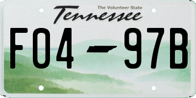 TN license plate F0497B