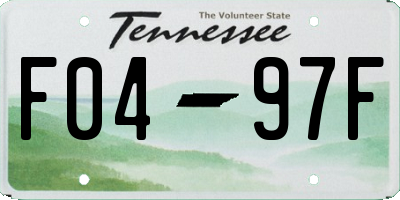 TN license plate F0497F