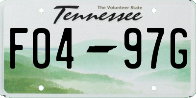 TN license plate F0497G
