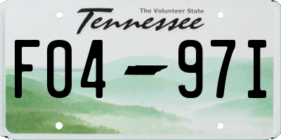 TN license plate F0497I
