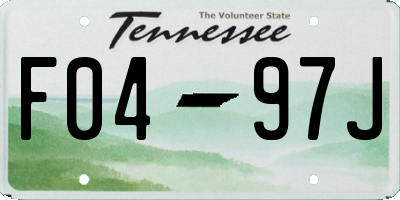 TN license plate F0497J