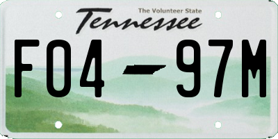 TN license plate F0497M