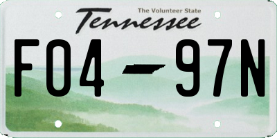 TN license plate F0497N