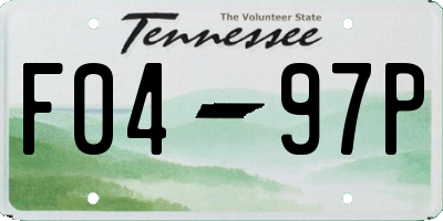 TN license plate F0497P