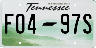 TN license plate F0497S