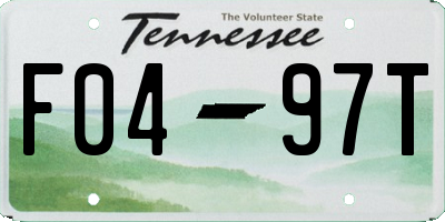 TN license plate F0497T