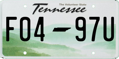 TN license plate F0497U