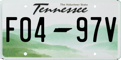 TN license plate F0497V