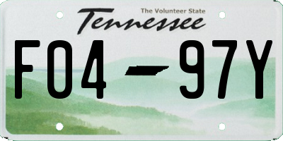 TN license plate F0497Y