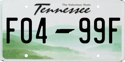 TN license plate F0499F