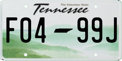 TN license plate F0499J