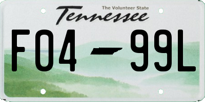 TN license plate F0499L