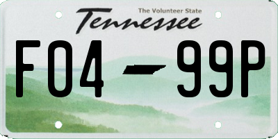 TN license plate F0499P