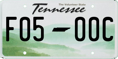 TN license plate F0500C