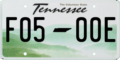 TN license plate F0500E