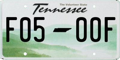 TN license plate F0500F