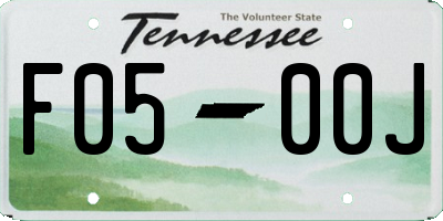 TN license plate F0500J