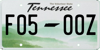 TN license plate F0500Z