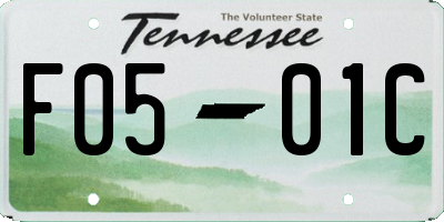 TN license plate F0501C