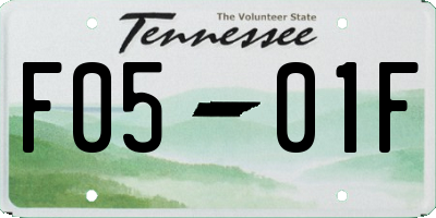 TN license plate F0501F