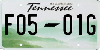 TN license plate F0501G