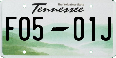 TN license plate F0501J