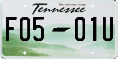 TN license plate F0501U