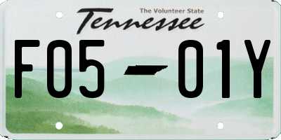 TN license plate F0501Y