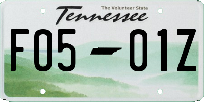 TN license plate F0501Z