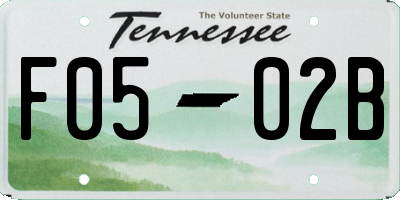 TN license plate F0502B