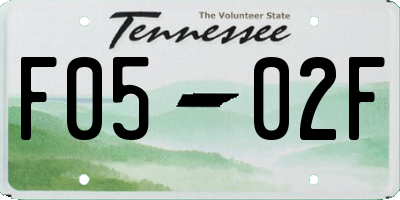 TN license plate F0502F
