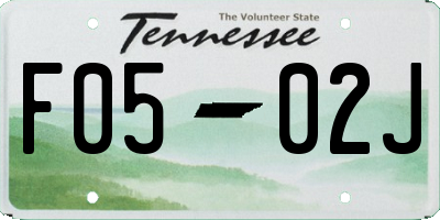 TN license plate F0502J