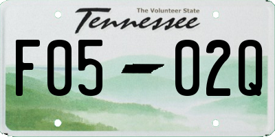 TN license plate F0502Q