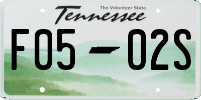 TN license plate F0502S