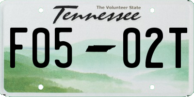 TN license plate F0502T